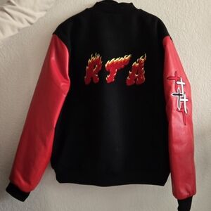 RTA Men's Marty Flame Logo Varsity Jacket